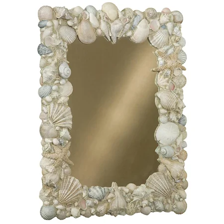 Vertical Hand Painted Shell Mirror